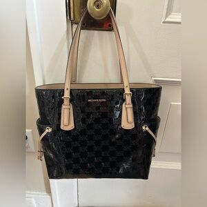 Michael Kors Black Mirror Metallic Tote
